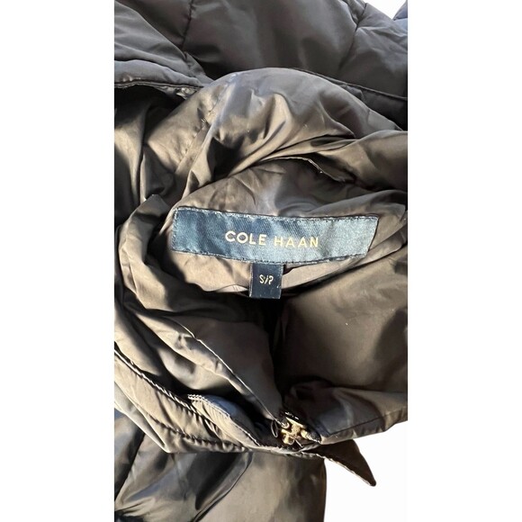 COLE HAAN LONG DOWN COAT JACKET WOMENS SMALL PETITE NAVY PARKA LONG JACKET - Picture 9 of 14